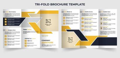 modelo de folheto de negócios abstrato com três dobras com forma moderna vetor