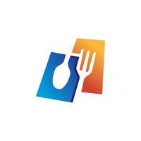 logotipo de garfo e colher. símbolo de comida moderna. vetor