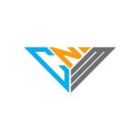 design criativo do logotipo da carta cnm com gráfico vetorial, logotipo cnm simples e moderno em forma de triângulo. vetor