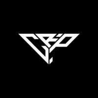 design criativo do logotipo da carta crp com gráfico vetorial, logotipo simples e moderno crp em forma de triângulo. vetor