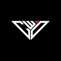 design criativo do logotipo da carta cwd com gráfico vetorial, logotipo cwd simples e moderno em forma de triângulo. vetor