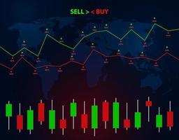 gráfico do mercado de ações vetor