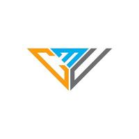 design criativo do logotipo da letra cmu com gráfico vetorial, logotipo simples e moderno cmu em forma de triângulo. vetor