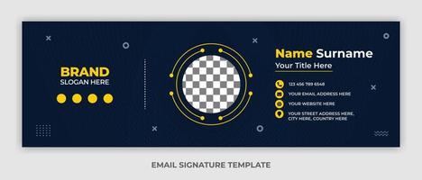 design de modelo de assinatura de e-mail minimalista ou rodapé de e-mail e capa de mídia social pessoal vetor