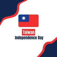 dia da independência de taiwan 10 duplo décimo de outubro com símbolo de bandeira de taiwan de patriotismo e nacionalismo. fundo de mídia social de alimentação de ilustração vetorial de design plano vetor