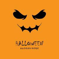 logotipo de halloween com modelo de slogan vetor