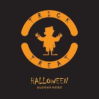 logotipo de halloween com modelo de slogan vetor