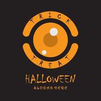 logotipo de halloween com modelo de slogan vetor