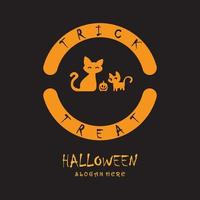 logotipo de halloween com modelo de slogan vetor