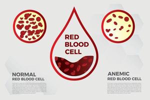 anemia ferro glóbulos vermelhos ilustração vetorial médica médica. vetor