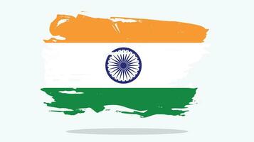 novo design de bandeira da índia de textura grunge profissional colorida vetor