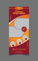 modelo de banner de comida roll-up vetor