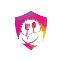 modelo de logotipo de comida saudável. design de logotipo de alimentos orgânicos da natureza. vetor