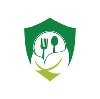 modelo de logotipo de comida saudável. design de logotipo de alimentos orgânicos da natureza. vetor