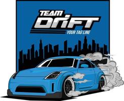 vetor de drift de carro azul