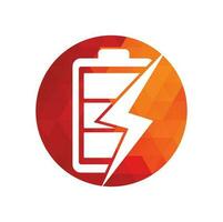 modelo de design de logotipo de bateria de energia. design de logotipo de carga rápida de bateria. energia da bateria e ícone do logotipo do relâmpago flash. vetor