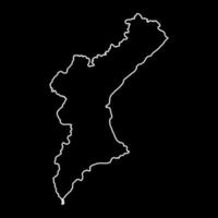 mapa da comunidade valenciana, região da espanha. ilustração vetorial. vetor