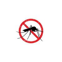 sinal anti mosquito com vetor de modelo de sinal vermelho proibido