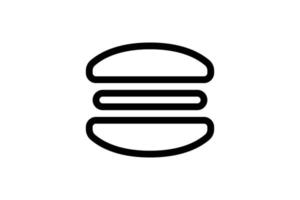 estilo de linha de fastfood ícone de hambúrguer grátis vetor