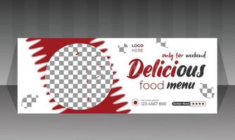 design de banner de comida de mídia social vetor