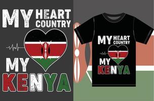 meu coração, meu país, meu Quênia. desenho vetorial de tipografia vetor