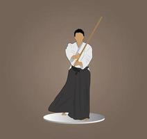 aikido move ilustração vetorial para ícone ou logotipo de arte marcial vetor