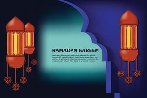 ilustração do projeto do fundo da bandeira do ramadan kareem. banner, pôster, design de folheto para saudações do ramadã. bandeira de saudação do ramadã. vetor