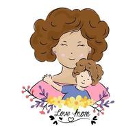 mãe e bebê ilustração vetorial fundo branco para o dia das mães vetor