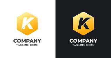 modelo de design de logotipo letra k com estilo de forma geométrica vetor