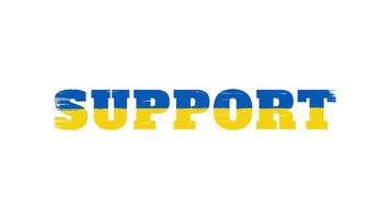 apoiar ucraniano com estilo de pincel com bandeira da ucrânia de cor vetor