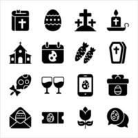 conjunto simples de ícones vetoriais do dia de páscoa vetor