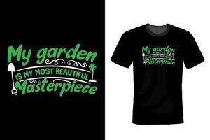 design de camiseta de jardim, vintage, tipografia vetor