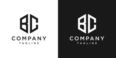 modelo de ícone de design de logotipo de monograma carta criativa bc fundo branco e preto vetor