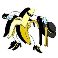 zorro e vetor de personagem de banana de desenho animado