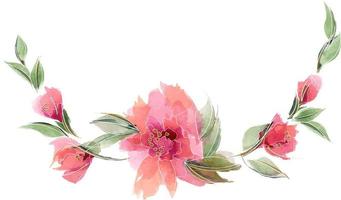guirlanda de rosa floral rosa vetor