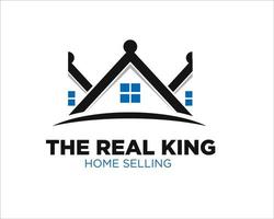 King real estate designs de logotipos modernos e simples vetor