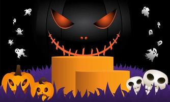 fundo de halloween para uma festa e venda no banner de halloween night.happy halloween. vetor