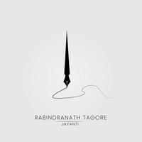 rabindranath tagore jayanti celebração post de mídia social vetor