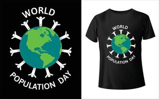 camiseta do dia mundial da população vetor mundial vetor do dia mundial da população camiseta do vetor mundial