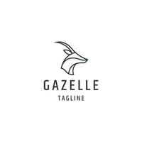 modelo de design de ícone de logotipo animal gazela ilustração vetorial plana vetor