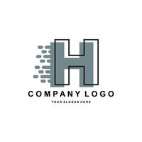 logotipo da letra h, design de iniciais da marca da empresa, ilustração em vetor de impressão de tela de adesivo