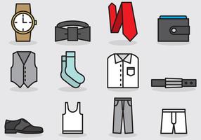 Ícones de roupas e acessórios masculinos