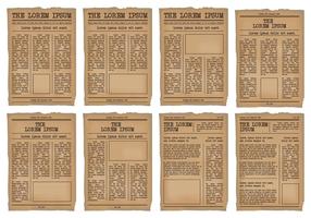 Conjunto de vetores de Old Newspaper Template
