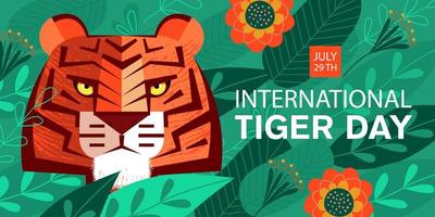 dia internacional do tigre. ilustração vetorial. vetor