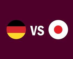 design de símbolo de bandeira alemanha e japão ásia e vetor final de futebol europeu países asiáticos e europeus ilustração de equipes de futebol