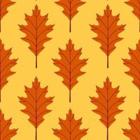 folha de outono sem costura padrão vetor ilustração de folhas simples