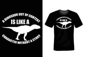 design de camiseta de dinossauro, vintage, tipografia vetor