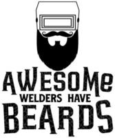 soldadores incríveis têm design de camiseta de barba vetor