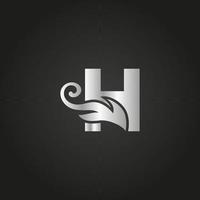 logotipo de letra h de luxo prateado. h logotipo com arquivo vetorial de estilo gracioso. vetor