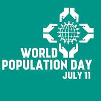 ilustração da saudação do dia mundial da população-11 de julho vetor